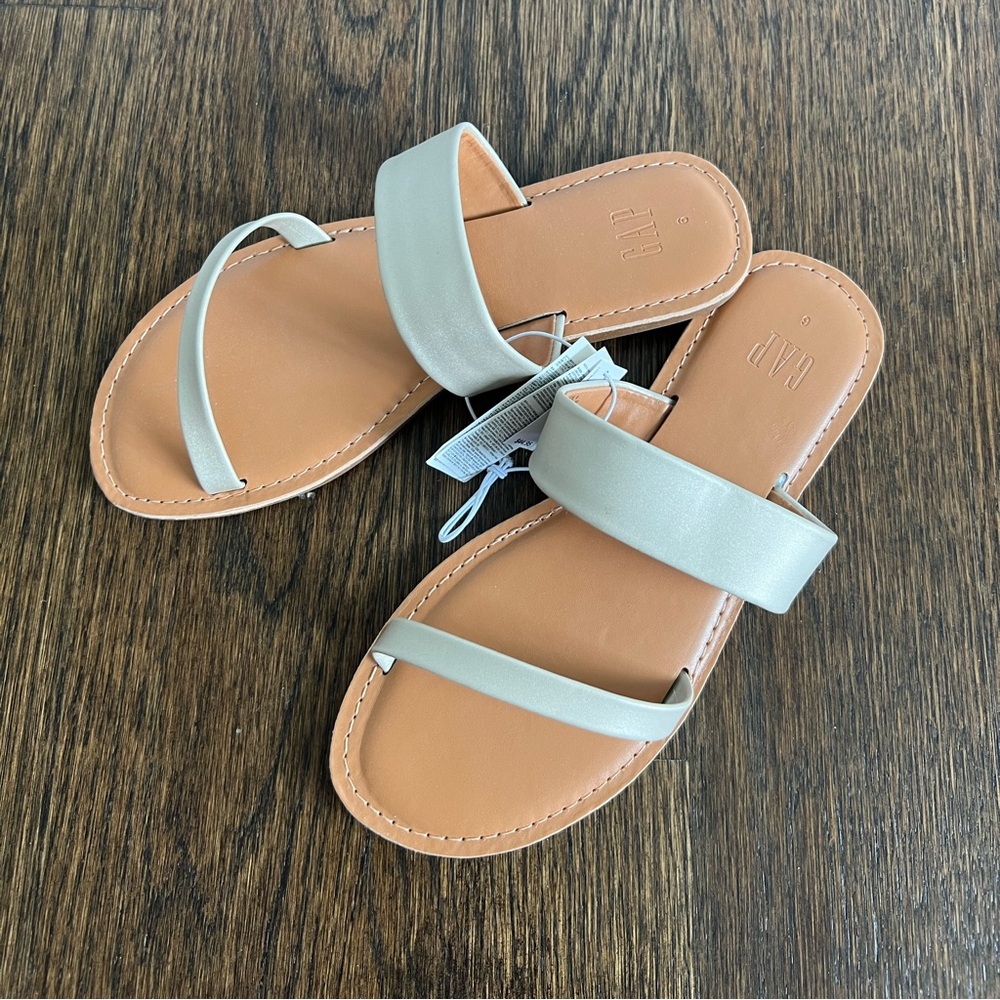 GAP flat slide sandals, gold
